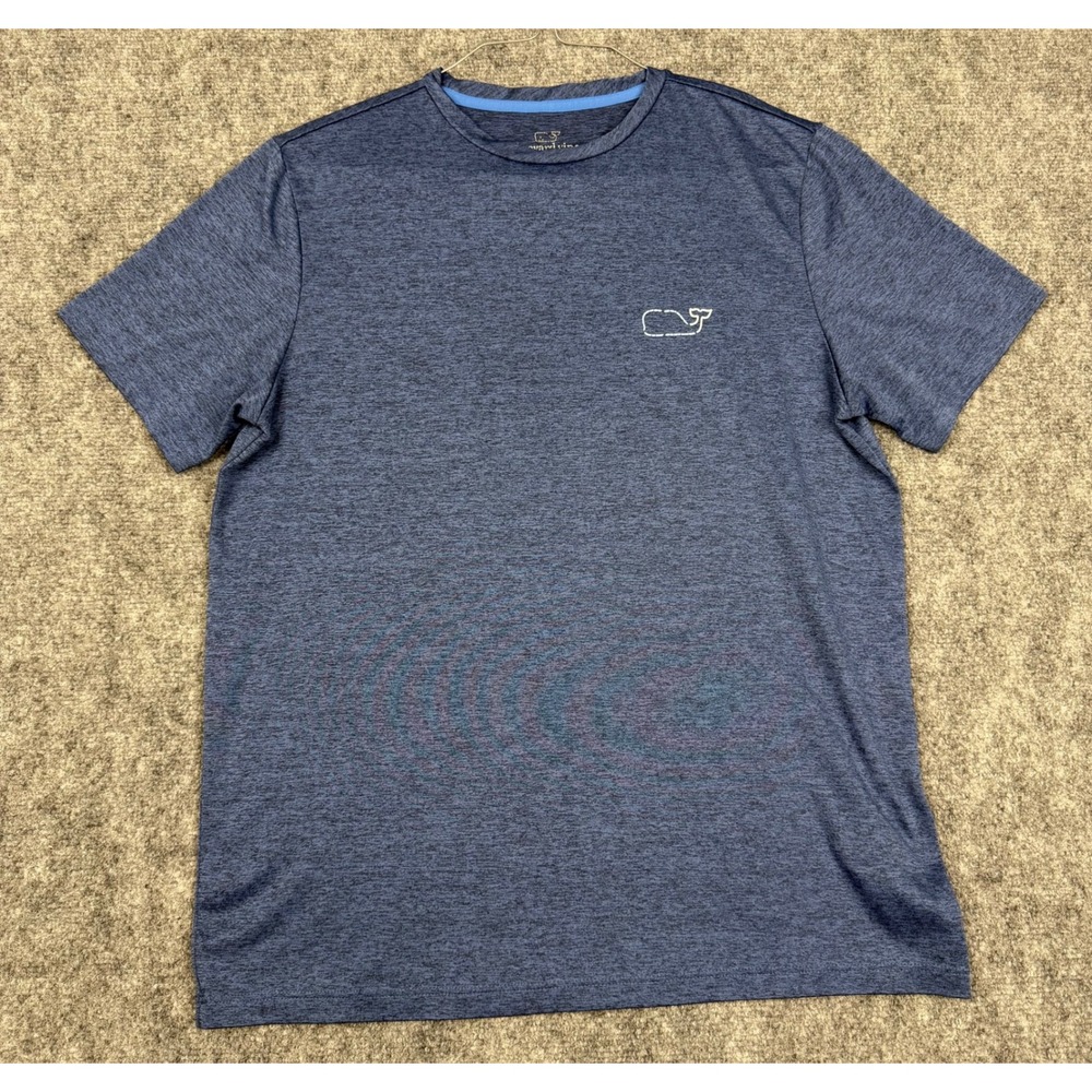 Vineyard Vines Performance Shirt Mens Small Blue Heathered Whale Logo Tee